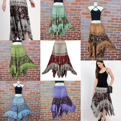Pixie Rock Patchwork Damen Taschentuch Saum Festival Einheitsgröße 10 12 14 16 18