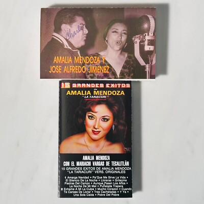 Amalia Mendoza - Lot of 2 Cassettes - 15 Grandes Exitos - y Jose Alfredo Jiminez