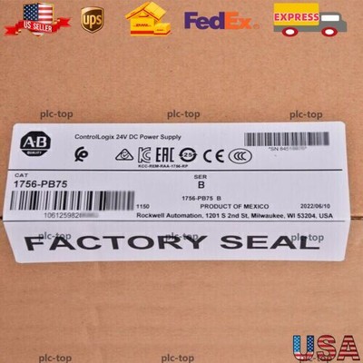 New Factory Sealed AB 1756-PB75 SER B ControlLogix 24V DC Power Supply 1756-PB75