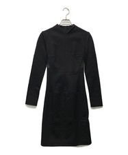 Gucci Long Sleeve Fitted Dress 254134ZZ685 Black Nylon Woman's 38