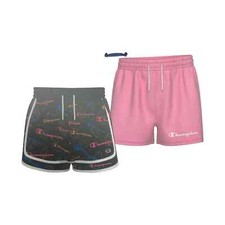 Champion Girl's 2.5" Black/Pink 2-Pack Active Shorts CHS566 4-5/6-7/8-10/12-14