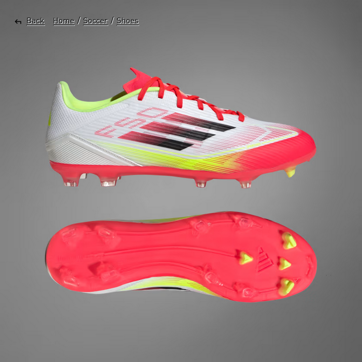 Adidas F50 League FG/MG Men's Soccer Cleats White Football Shoe