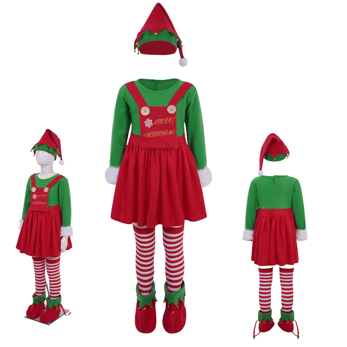 Christmas Elf Costume Costume Da Elfo Bambino Vestito Elfo Vestiti
