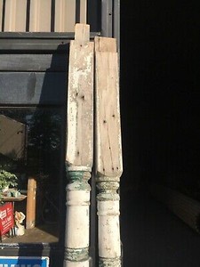 porch columns turned c1890 victorian pair antique square