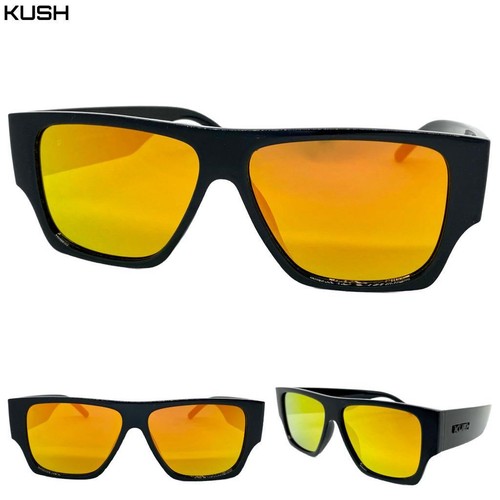Herren Biker Gangster Hardcore Hip Hop KUSH SONNENBRILLE dickes schwarzes Gestell goldene Gläser - Bild 1 von 6