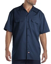 Dickies Men's Short-Sleeve Work Shirt #1574 - NAVY, LARGE