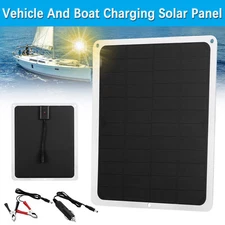 10W Solar Panel 12V Trickle Battery Charger Kit Maintainer Boat RV Car Vehicle