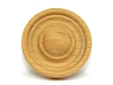 (6) NEW SOLID CHERRY TURNED ROUND APPLIQUE MEDALLION 1.5" W X 9/16" BULLSEYE HF