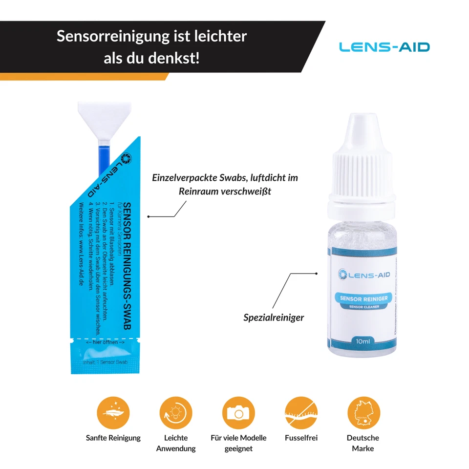 Sensor Reinigungsset 12x Sensor Swabs Flüssig-Reiniger - MFT, APS-C, Vollformat - Bild 4 von 4