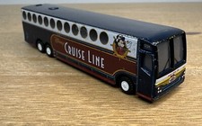 DISNEY CRUISE LINE MICKEY MOUSE DONALD DUCK BLUE 3 7/8" DIECAST BUS W RED WHITE