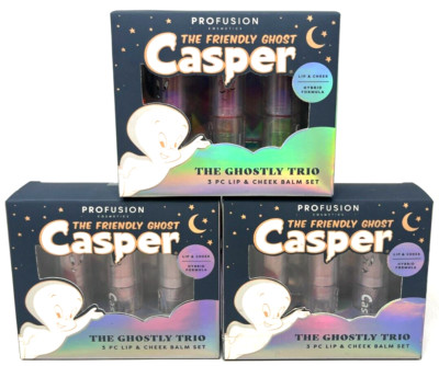 (3) Profusion Casper The Friendly Ghost Ghostly Trio Sealed Lip & Cheek Balm