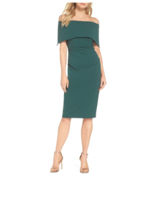 VINCE CAMUTO OFF THE SHOULDER POPOVER RUCHED GREEN DRESS sz 16 | eBay VINCE CAMUTO OFF THE SHOULDER POPOVER RUCHED GREEN DRESS sz 16 | eBay