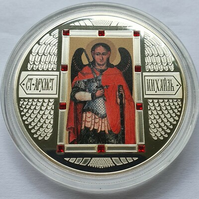 2 UNZEN 999 SILBER - Erzengel MichaeL -  KOLORIERT - SILBERMÜNZE - SILBERBARREN