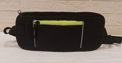 EVEREST FITNESS Bauchtasche Gürteltasche schwarz/grün - Laufgürtel für Handy uvm