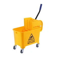 Side Pressure Wringer Combo Home Rectangular Mop Bucket with Wheel 5 Gallon 20qt
