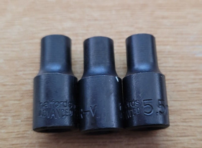 Menge 3x Halfords Advanced 5,5 mm 6pt Steckschlüssel 1/4'' Antrieb metrisch (Cr-V)