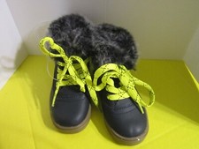 Cat Jack Toddler Quilted Nylon Furry Lined Lace-Up Winter Ankle Boots Blue 7