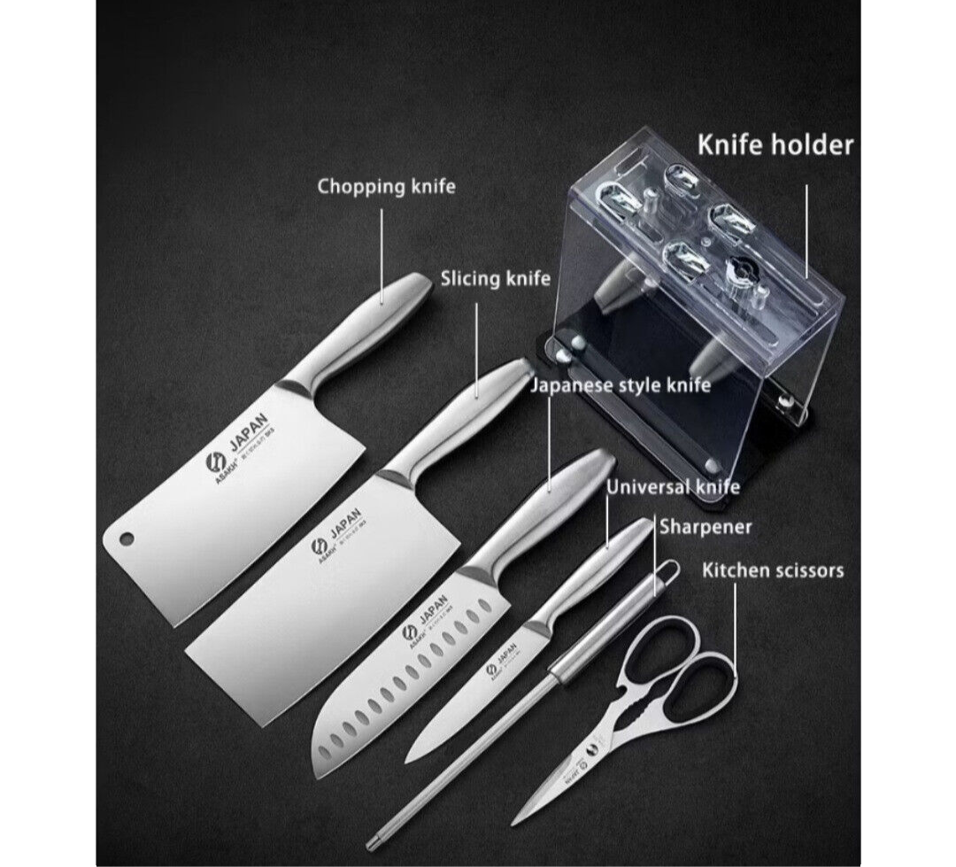 Set japan kitchen knife stainless steel 7 in 1 with high