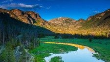 Landscape forest mountains river Custom Gaming Mat Desk