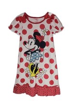Disney Minnie Mouse Classic Flower Hat Polka Dot Nightgown, Gown, Size 4