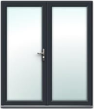 Grey-on-White French Patio Door 1790mm x 2090mm - IN STOCK FOR SAME DAY DISPATCH