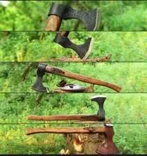 Handmade Axe Viking Battle Steel Carbon Medieval Sheath Hand Forged Beard