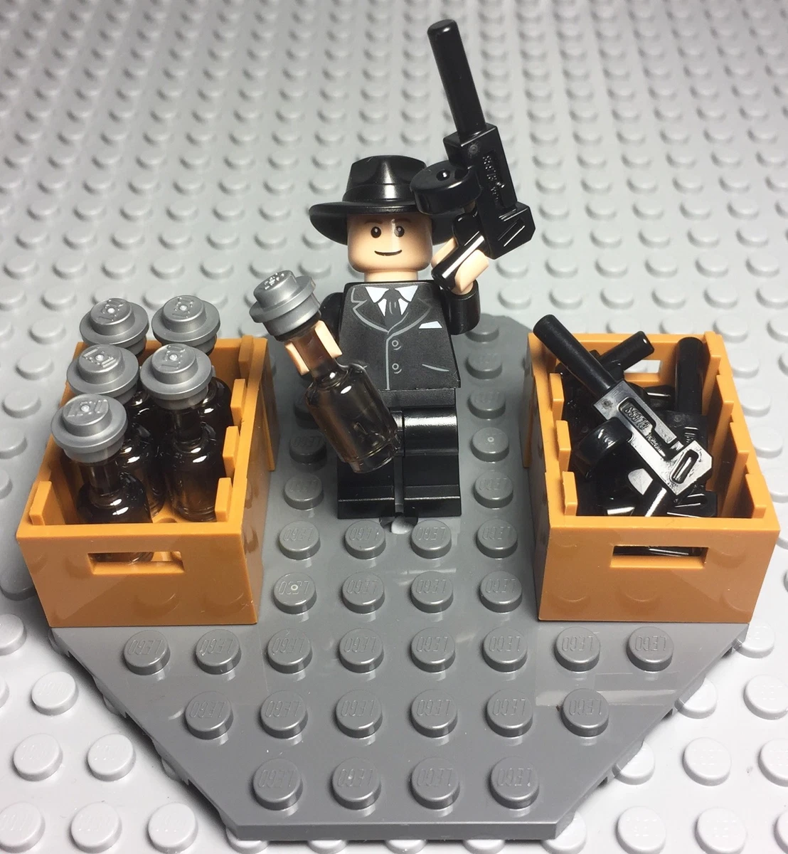 Lego City Gangster Mob Al Capone Figure Tommy Guns,alcohol Bottles | eBay