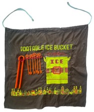 Delantal de fiesta vintage con cubo de hielo bolsillo llave agitadores y pinzas