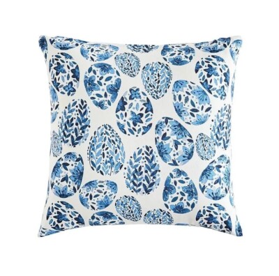 Pier 1 Imports 2020 Easter Delft Blue Patterned Eggs 20in Square Toss Pillow