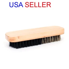 Brand New Shoe Shine Buffing Brush 5.75" Natural Wood Handle Brush - USA SELLER