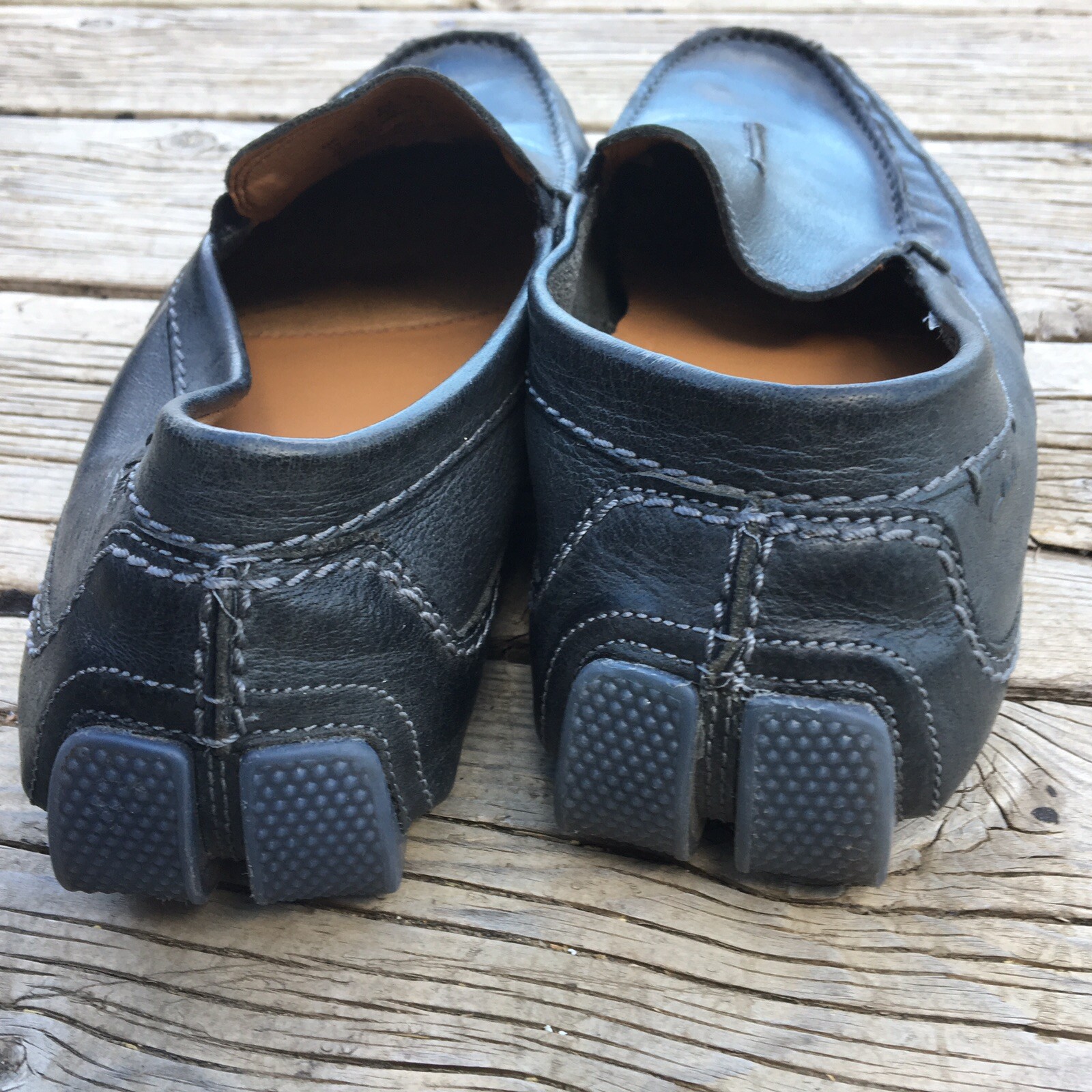 Clarks Collection Black Leather Moc Toe Slip On D… - image 12