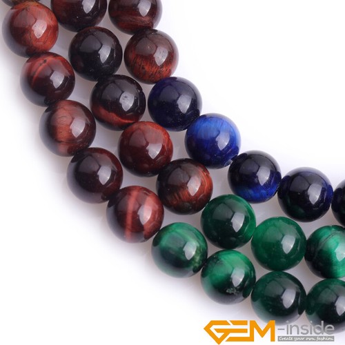Tiger's Eye Colorful Tourmaline Stone Round Loose Beads Jewellery Making 15" AU - Picture 16 of 32
