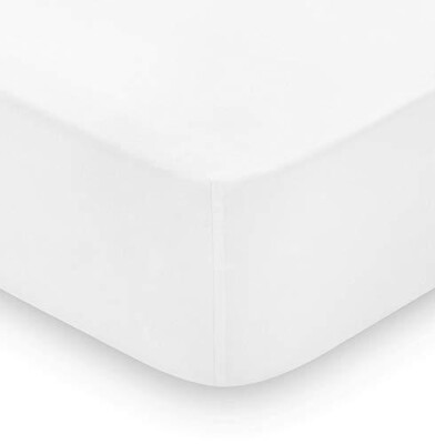 KING SIZE SPANNBETTLAKEN WEISS LUXURIÖS 180 FÄDEN PERKAL POLY BAUMWOLLE 