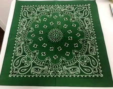 USA MADE Hav-A-Hank Hunter Green Paisley Bandana Face Mask Neck Scarf Head Wrap