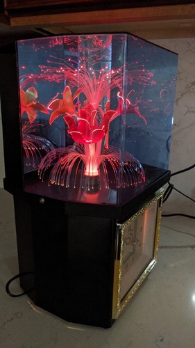 *RARE* YIRNG SHEHNG CLOCK FIBER OPTIC LIGHT UP FLOWER DECOR - 第 8/12 張圖片