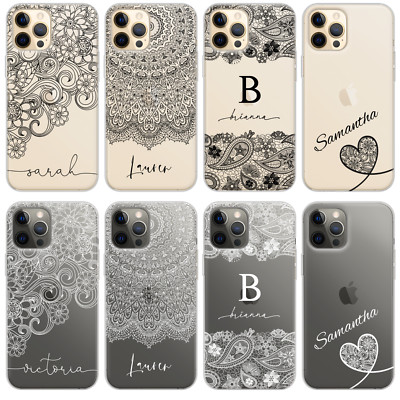 Personalised Case Cute Name Clear Silicone Cover For iPhone 11 12 13 15 Xr 14 7
