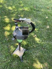 Vintage Art Deco Smoking Stand Rare Jade Sea Serpent