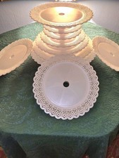11 Vintage 1970s Wilton Tier Lacy Seperator Plates Cake Stand Plates