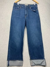 Abercrombie & Fitch The 90s Relaxed DenimJeans High Rise Wide Cuff Ankle 31/12R