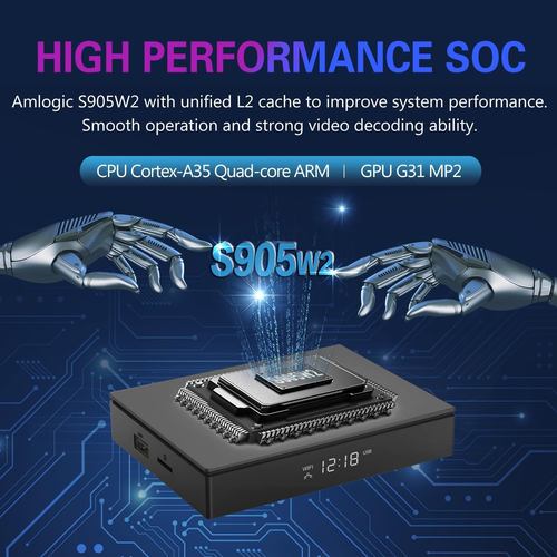 Android Tv Box,T95W Android 11.0 4GB RAM 64GB ROM Amlogic S905W2 Quad-Core Corte - Foto 9 di 12