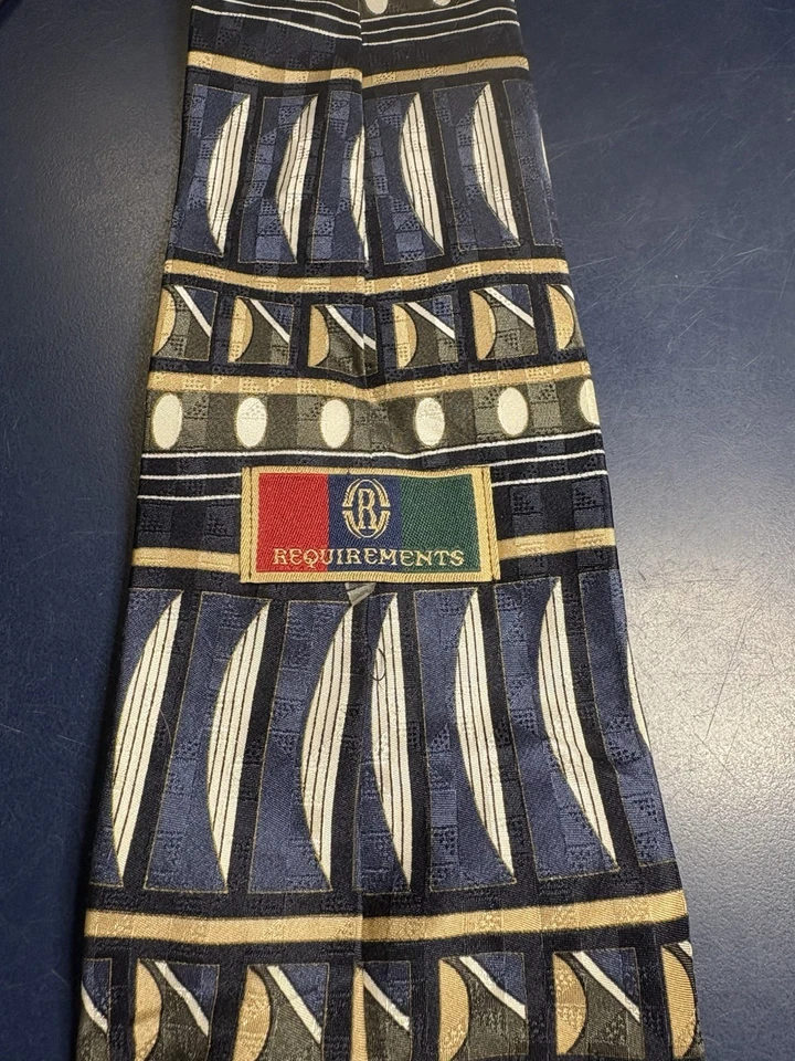 Corbata Requisitos Diseño Abstracto Azul, Verde y Negro Foto 2 de 3