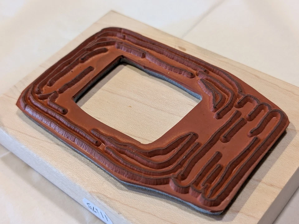 Sello de goma montado en madera JUDITH S-12 - Tarro de albañil - Jarra de vidrio centro recortado EXCELENTE Foto 4 de 4