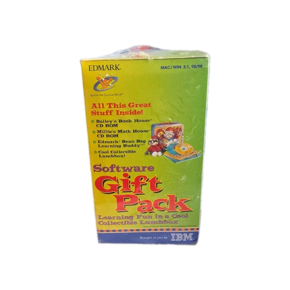 Bailey Software Gift Pack 1998 Edmark IBM PC CD-ROM Lunchbox + Plush NEW - Image 4 of 4