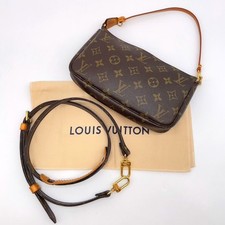 Auth Louis Vuitton Monogram Pochette Accessory Pouch M51980 W/Strap/D NS061350