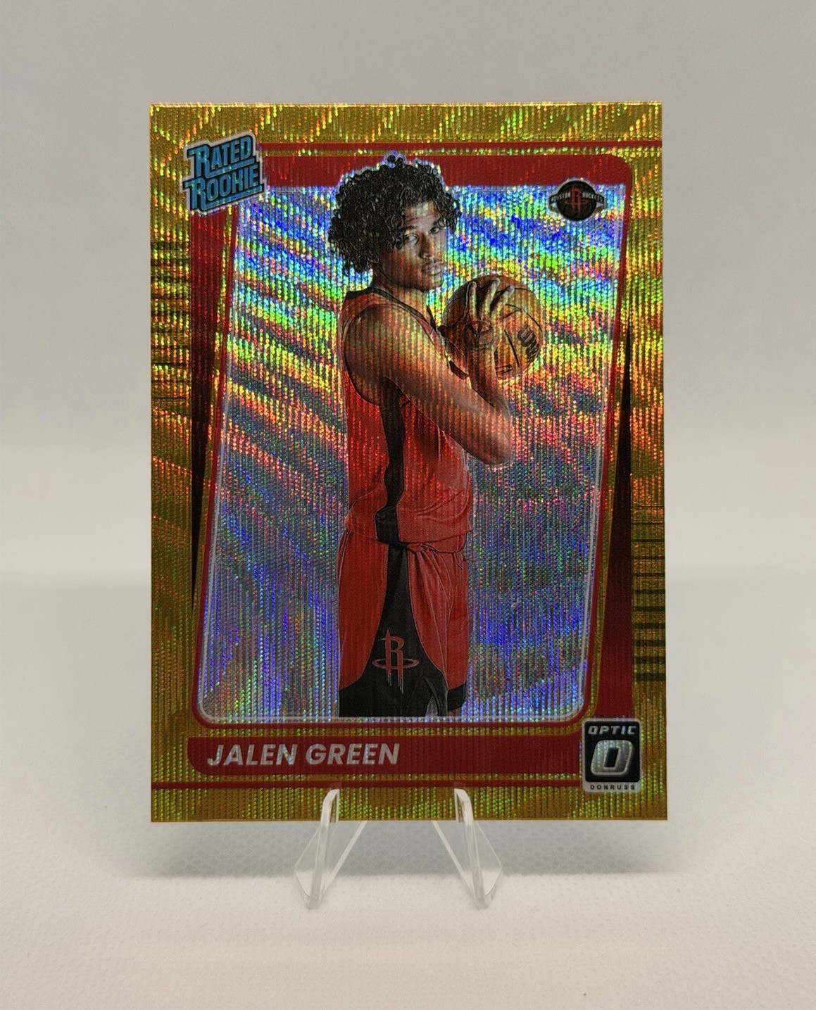 2021 PANINI DONRUSS OPTIC 159 JALEN GREEN GOLD WAVE