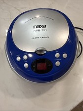 Naxa NPB-251 Portable CD Player AM FM Stereo Radio Blue Tested Works Smoke Free