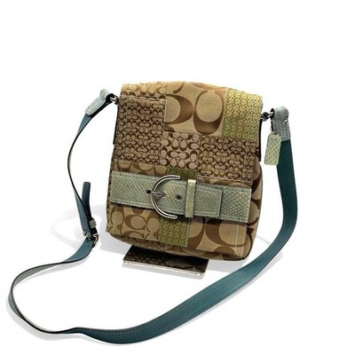 COACH Shoulder bag Canvas Leather Patchwork Authentic From Japan
