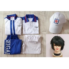 Tenipuri Ryoma Echizen Seigaku Jersey + Uniform + Wig + Hat Costume L
