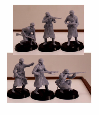 Peddinghaus 3D Print 1/72 72F093 6 Grenadiers In Coat In Attack Position