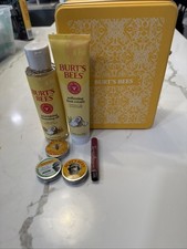 Burt's Bees Yellow Tin Collectors Set With 6 Products New  4 Free Products